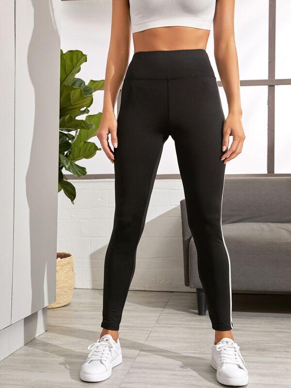 High Waist Side Striped Sports Leggings - LuckyFash™