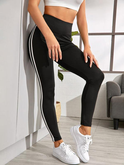 High Waist Side Striped Sports Leggings - LuckyFash™