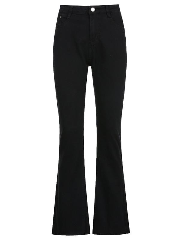 High Waist Slim Street Style Retro Flared Casual Pants - LuckyFash™