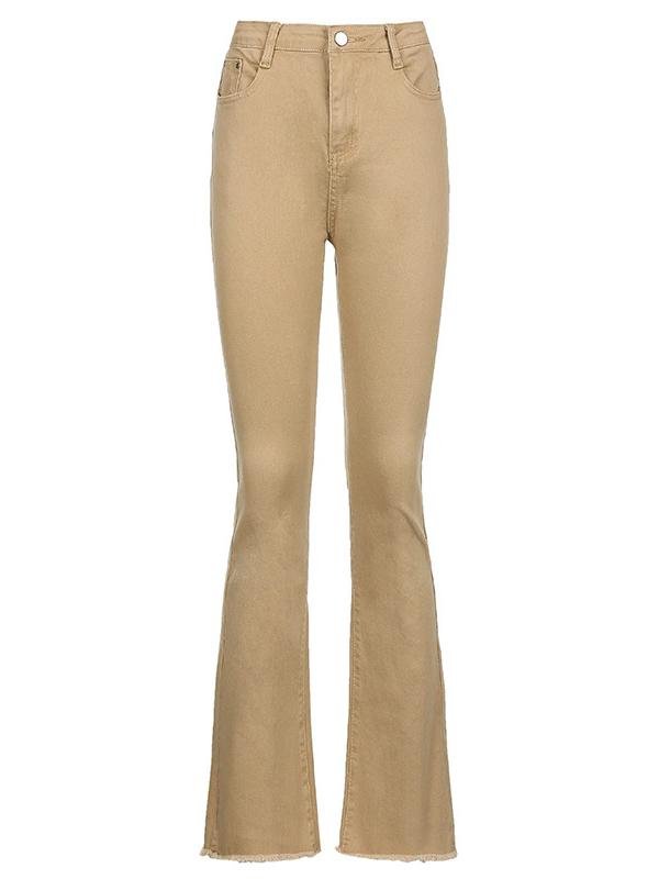High Waist Slim Street Style Retro Flared Casual Pants - LuckyFash™