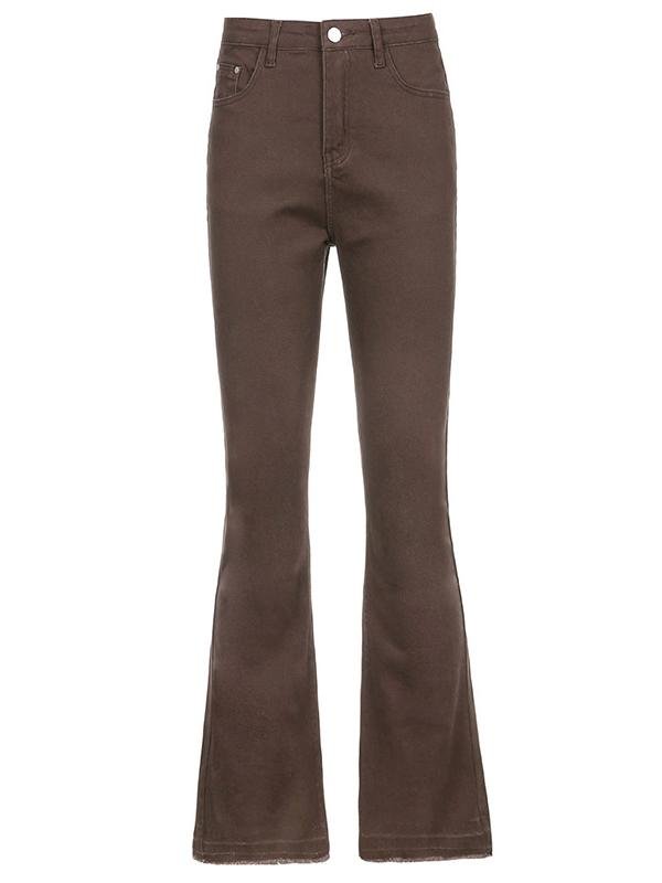 High Waist Slim Street Style Retro Flared Casual Pants - LuckyFash™