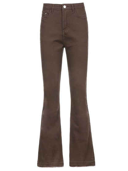 High Waist Slim Street Style Retro Flared Casual Pants - LuckyFash™