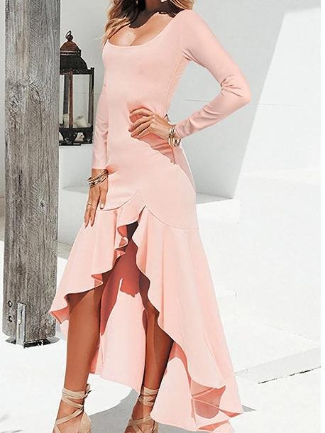 High Waist Square Neck Long Sleeve Mermaid Skirt - LuckyFash™