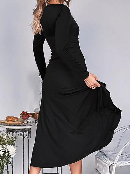 High Waist Square Neck Long Sleeve Mermaid Skirt - LuckyFash™