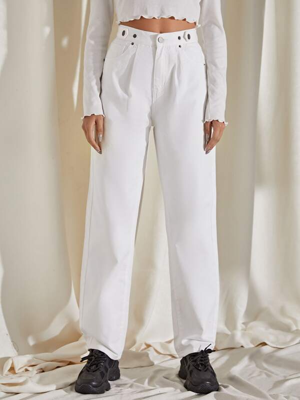 High Waist Straight Leg Jeans - LuckyFash™