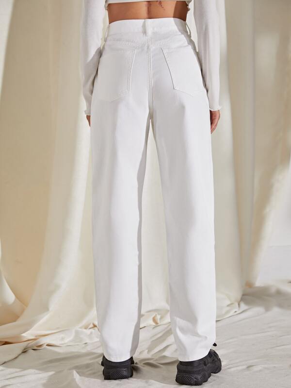 High Waist Straight Leg Jeans - LuckyFash™