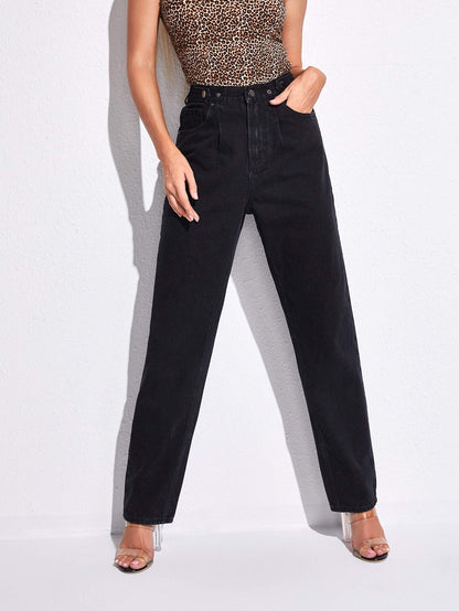 High Waist Straight Leg Jeans - LuckyFash™