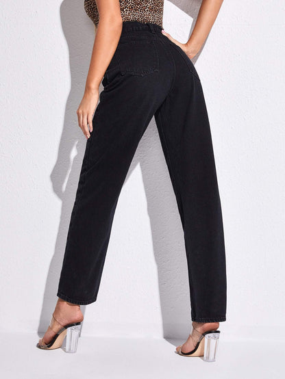 High Waist Straight Leg Jeans - LuckyFash™
