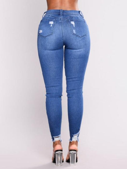 High Waist Stretch Pencil Feet Jeans - LuckyFash™