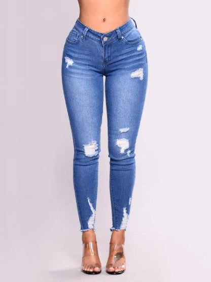 High Waist Stretch Pencil Feet Jeans - LuckyFash™