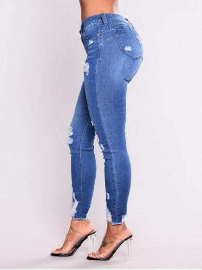High Waist Stretch Pencil Feet Jeans - LuckyFash™