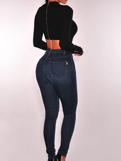 High Waist Stretch Slim Women Jeans - LuckyFash™