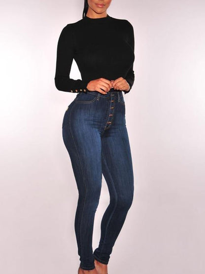 High Waist Stretch Slim Women Jeans - LuckyFash™