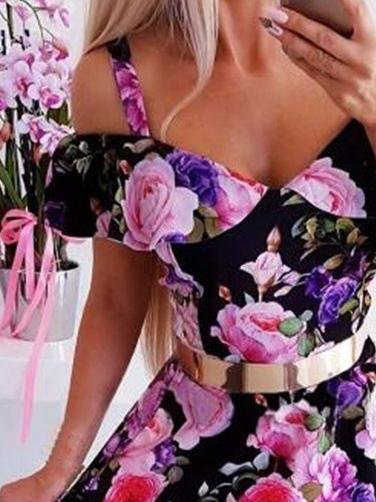 High Waist V-neck Strapless Off-shoulder Dress - LuckyFash™