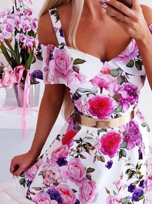 High Waist V-neck Strapless Off-shoulder Dress - LuckyFash™