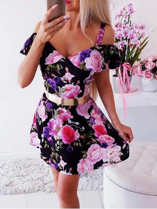 High Waist V-neck Strapless Off-shoulder Dress - LuckyFash™