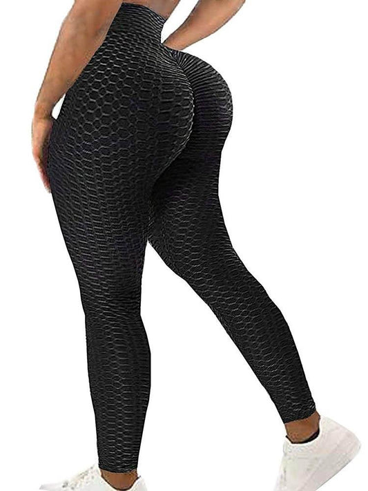 High Waisted Bubble Textured Yoga Pants Workout Butt Lifting Scrunch Booty Leggings - LuckyFash™