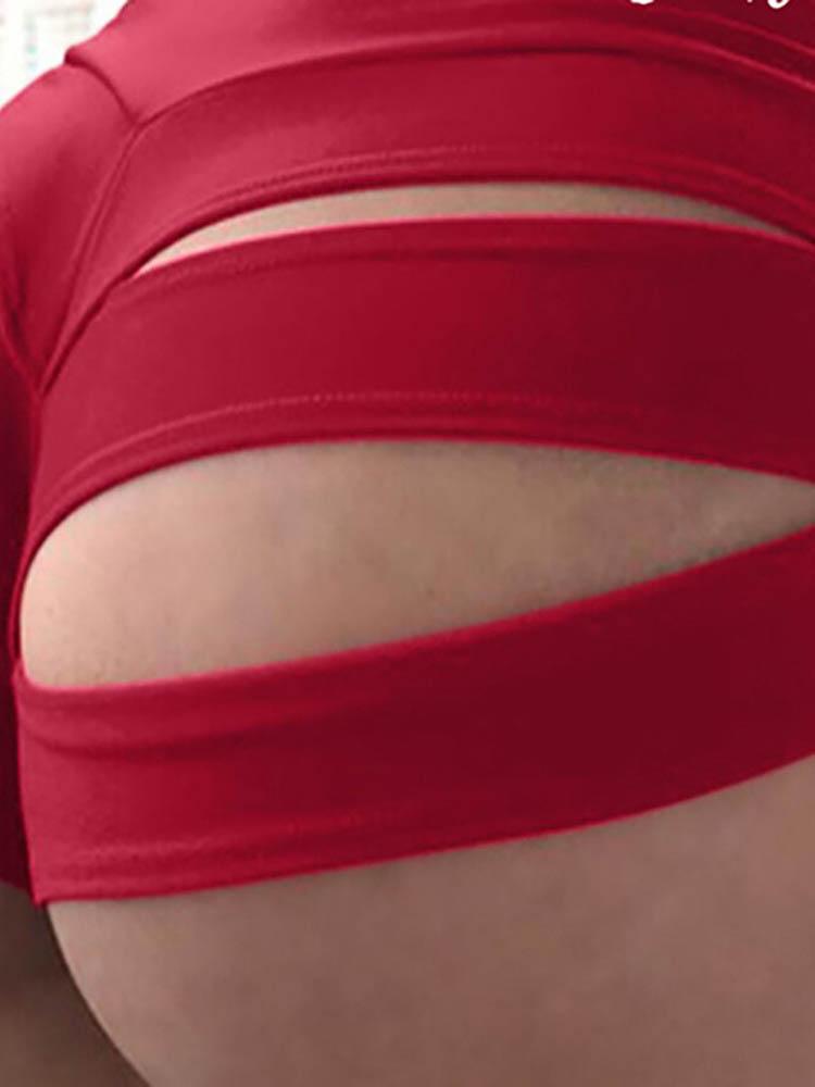 High Waisted Letter Print Butt Lifting Cutout Yoga Shorts - LuckyFash™