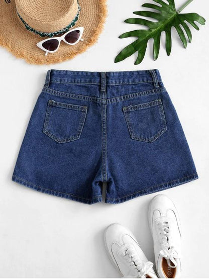 High Waisted Mini Denim Shorts - LuckyFash™
