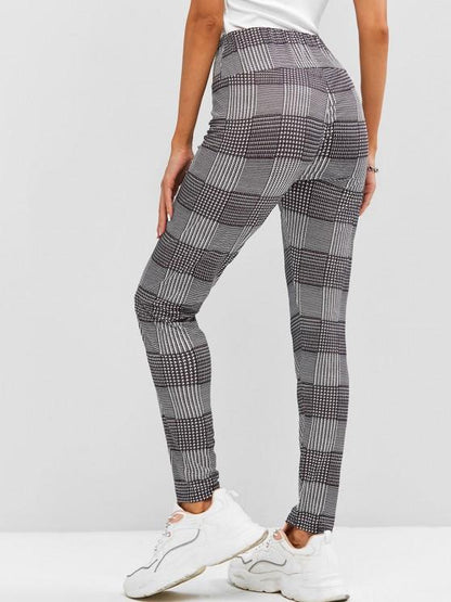 High Waisted Plaid Leggings - LuckyFash™