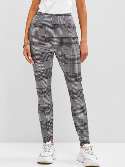 High Waisted Plaid Leggings - LuckyFash™