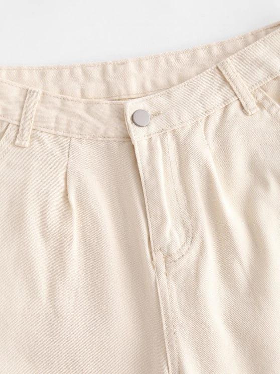 High Waisted Pocket Denim Bermuda Shorts - LuckyFash™