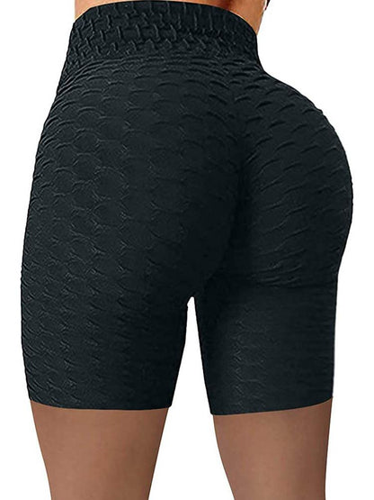 High Waisted Yoga Leggings Running Sports Fitness Gym Bubble Textured Butt Lifting Shorts - LuckyFash™