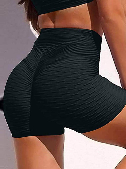 High Waisted Yoga Leggings Running Sports Fitness Gym Bubble Textured Butt Lifting Shorts - LuckyFash™