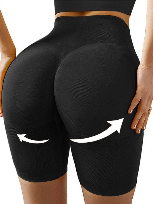 High Waisted Yoga Shorts Tummy Control Leggings Butt Lifting Textured Workout Shorts - LuckyFash™
