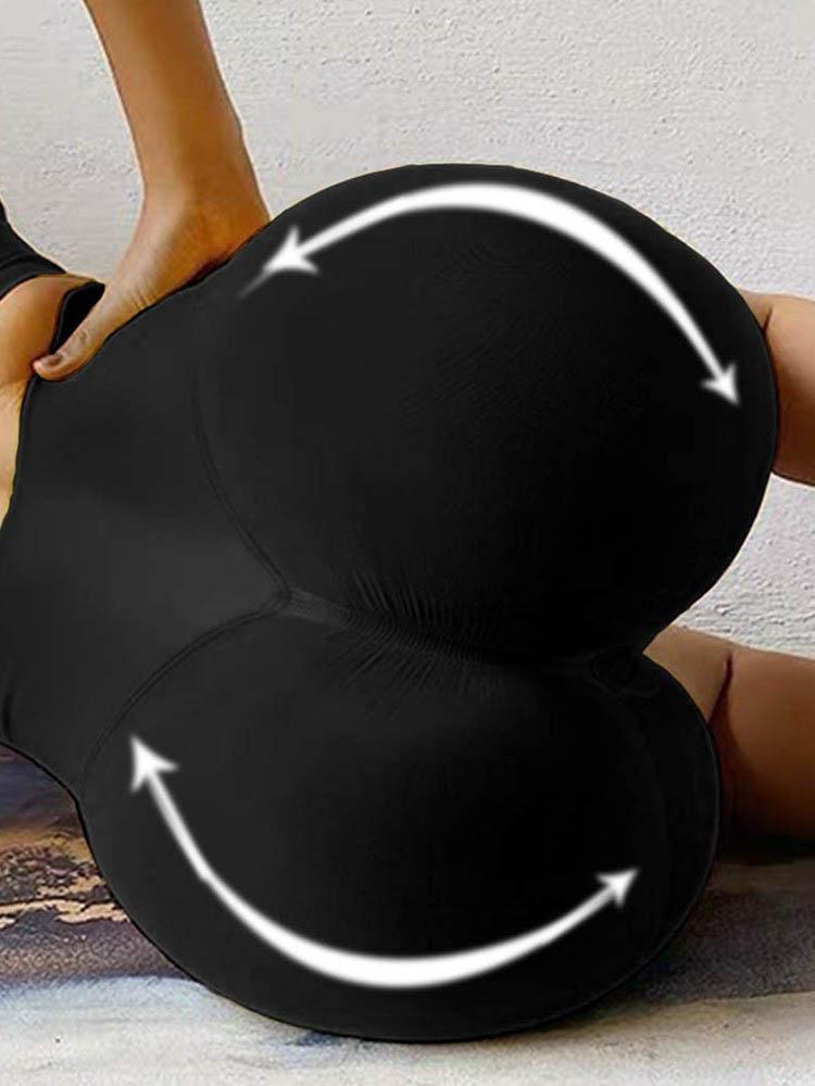 High Waisted Yoga Shorts Tummy Control Leggings Butt Lifting Textured Workout Shorts - LuckyFash™