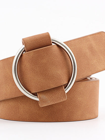 Women's Unisex PU Buckle Belt PU Leather O-ring Buckle O-ring Casual Classic Daily Holiday Black Brown Beige Coffee - LuckyFash™