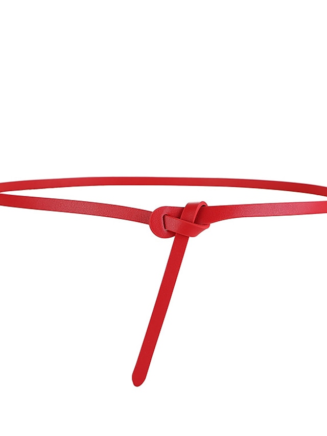 Women's Skinny Belt Party Street Dailywear Holiday Black White Belt Pure Color Red Fall Winter Spring Summer - LuckyFash™