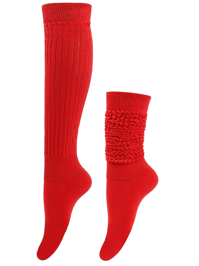 Women's Crew Socks Home Work Daily Solid Color Polyester Spandex Simple Casual Warm Casual 1 Pair - LuckyFash™