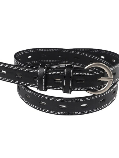 Women's Unisex PU Buckle Belt PU Leather Prong Buckle Plain Casual Classic Party Daily White Black Brown - LuckyFash™