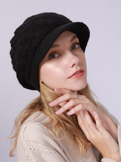 Women's Hat Beret Hat Black Pink Wine Outdoor Street Dailywear Knit Pure Color Warm Breathable - LuckyFash™