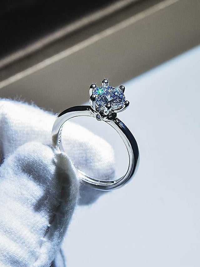 Wedding Ring For Women's Anniversary Party Evening Gift Imitation Diamond Alloy Classic - LuckyFash™