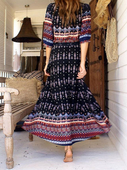 Holiday Cardigan Printed Buttoned Beach Dress - LuckyFash™