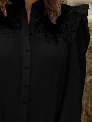 Hollow Lace Shirt Dress - LuckyFash™