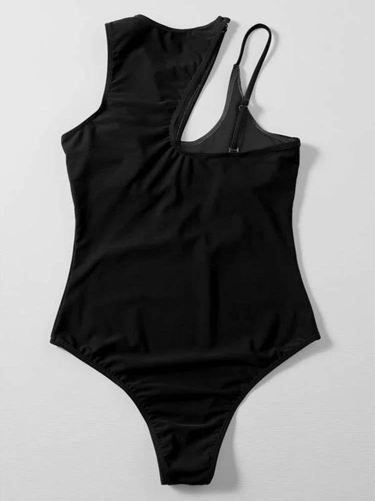 Hollow Solid Color One-piece Swimsuit - LuckyFash™
