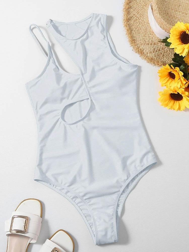 Hollow Solid Color One-piece Swimsuit - LuckyFash™