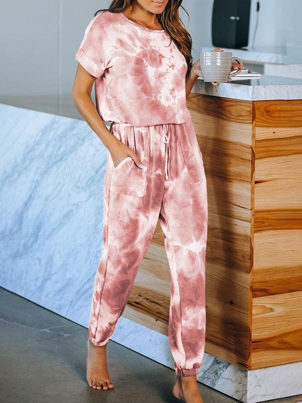 Homewear Short-sleeved Tie-dye Printed Pajamas - LuckyFash™