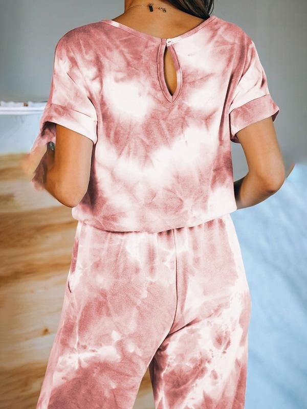 Homewear Short-sleeved Tie-dye Printed Pajamas - LuckyFash™