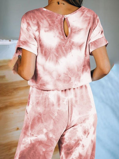 Homewear Short-sleeved Tie-dye Printed Pajamas - LuckyFash™