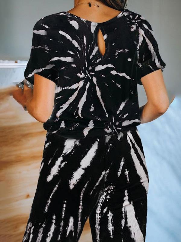 Homewear Short-sleeved Tie-dye Printed Pajamas - LuckyFash™