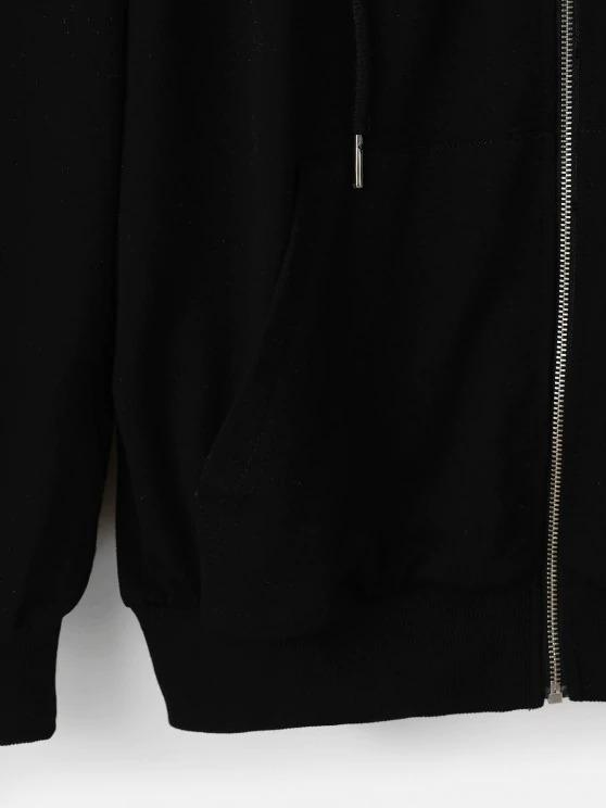 Hooded Drop Shoulder Letter Pocket Jacket - LuckyFash™