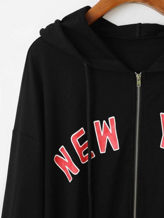 Hooded Drop Shoulder Letter Pocket Jacket - LuckyFash™