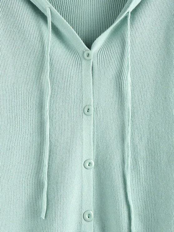 Hooded Drop Shoulder Single Breasted Cardigan - LuckyFash™