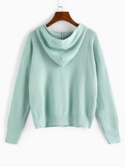 Hooded Drop Shoulder Single Breasted Cardigan - LuckyFash™