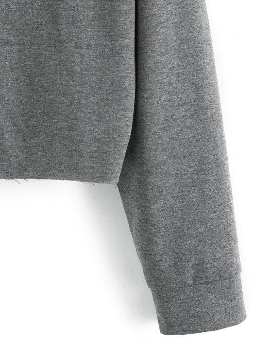 Hooded Drop Shoulder Zip Up Heather Jacket - LuckyFash™