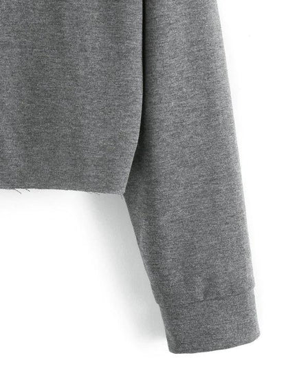 Hooded Drop Shoulder Zip Up Heather Jacket - LuckyFash™